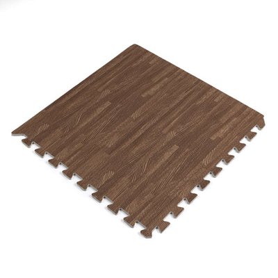 Підлога пазл м'який гумовий килимок EVA збірний для житлових кімнат (ігрових тренажерного залу) 600x600x10мм коричневе дерево SW-00000204 фото