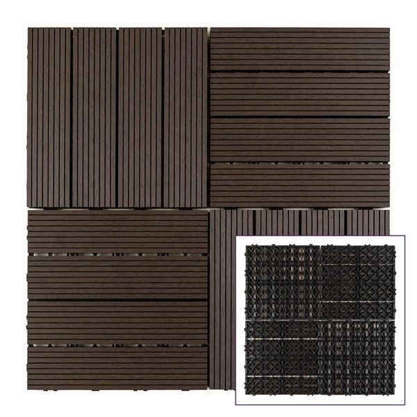 Композитная плитка WPC (ДПК) 30x30x2 см, венге для пола террас беседок садовых дорожек балконов BS-00001709 фото