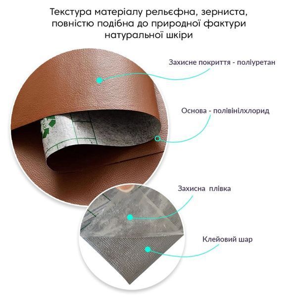 Самоклеющая экокожа в рулоне 1.37*1m*0.5mm LIGHT BROWN BS-00001332 фото