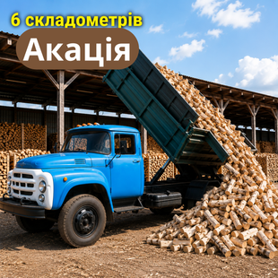 Дрова неколоті Акація (Зил 6 складометрів) довжина до 50 см BS-D0000004 фото