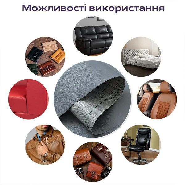 Самоклеющаяся экокожа кожзам в рулоне для одежды сумок мебели авто самоклейка 1.37*3m*0.5mm Темно-серый BS-00001340 фото