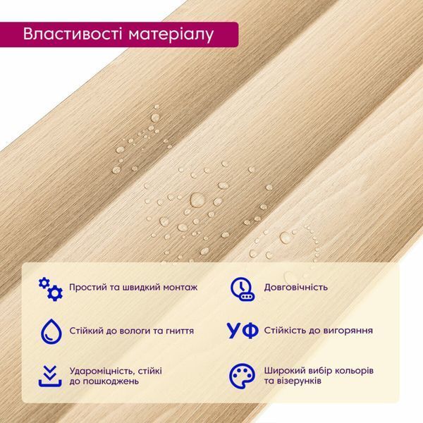 Рейка декоративна WPC стінова 205х14х2900мм BS-00003016 фото