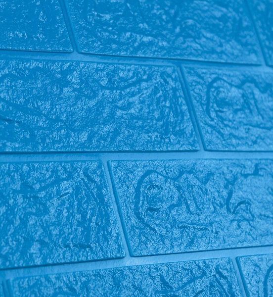 Самоклеющаяся декоративная 3D панель для стен кухня ванна туалет под синий кирпич 700x770x5 мм 3-5 фото