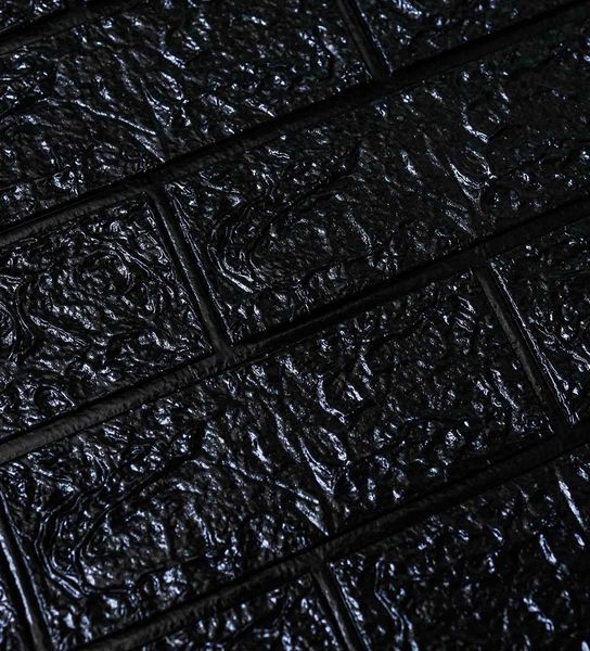 Самоклеюча декоративна 3D панель для стін кухня ванна туалет комната під чорну цеглу700x770x4 мм 09-4 фото