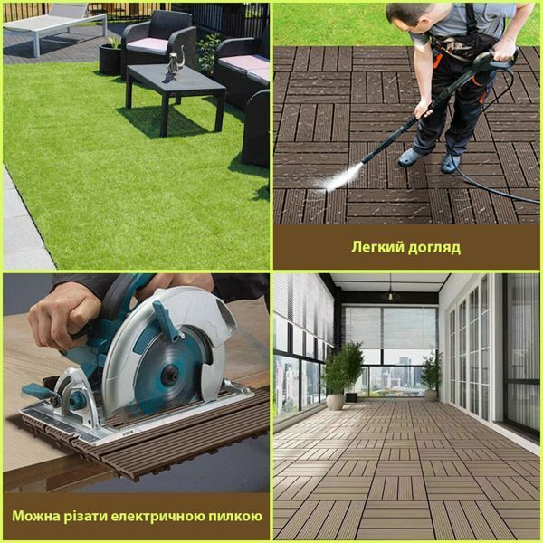 Композитна плитка ДПК 600х300х23 мм підлогова для тераси та вулиці BS-00003293 фото