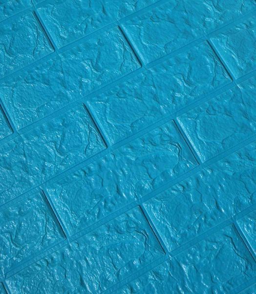 Самоклеюча декоративна 3D панель для стін кухня ванна туалет комната цегла синє небо 700x770x5 мм 1020-5 фото