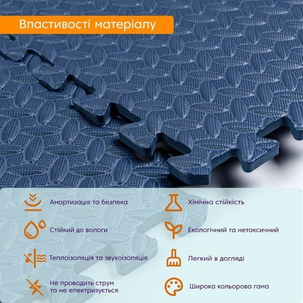 Підлога-пазл М&rsquo;який килимок EVA збірний BLUE 60*60cm*1cm для житлових кімнат, ігрових, спортзалу BS-00001806 фото