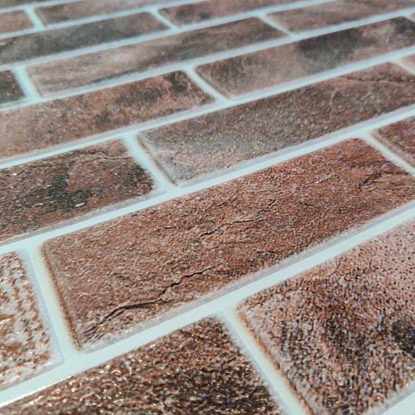 Самоклеюча декоративна 3D панель для стін кухня ванна туалет комната мікс червоний 690x690x4 мм 2013-4 фото
