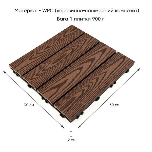 Композитная плитка WPC кедр 30*30CM*2СM напольная для террасы и улицы BS-00001705 фото